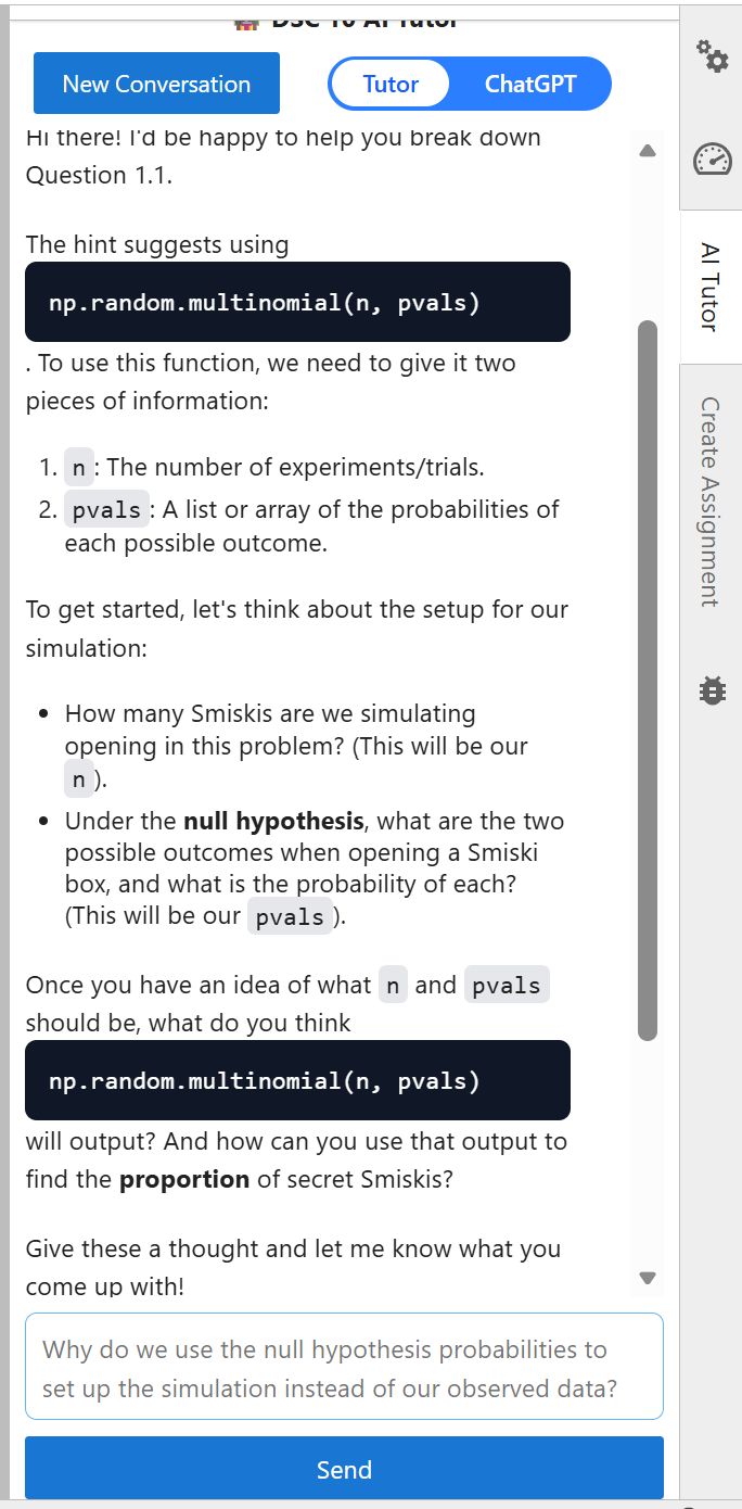 example of guiding hints